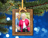 orn: Exotic Wood Frame 2/set - 5/set VRECT Holiday Photo Ornament