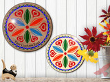 hxw: LOVE Engraved Wood Hand-Painted (08-36") PA Dutch Hex Sign
