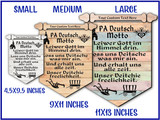 ban: PA DUTCH Motto Hanging Banner Sign Laser Cut/Engraved with Free Customization