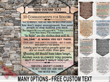 ban: SENIOR COMMANDMENTS Hanging Banner Sign Laser Cut/Engraved with Free Customization