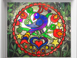Distelfink hex sign suncatcher for good luck Distelfink hex sign suncatcher for good luck