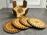 co_Classy Coasters Mahjong Set | Laser Engraved Hardwood co_Classy Coasters Mahjong Set | Laser Engraved Hardwood