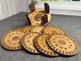 co_Classy Coasters Mahjong Set | Laser Engraved Hardwood co_Classy Coasters Mahjong Set | Laser Engraved Hardwood