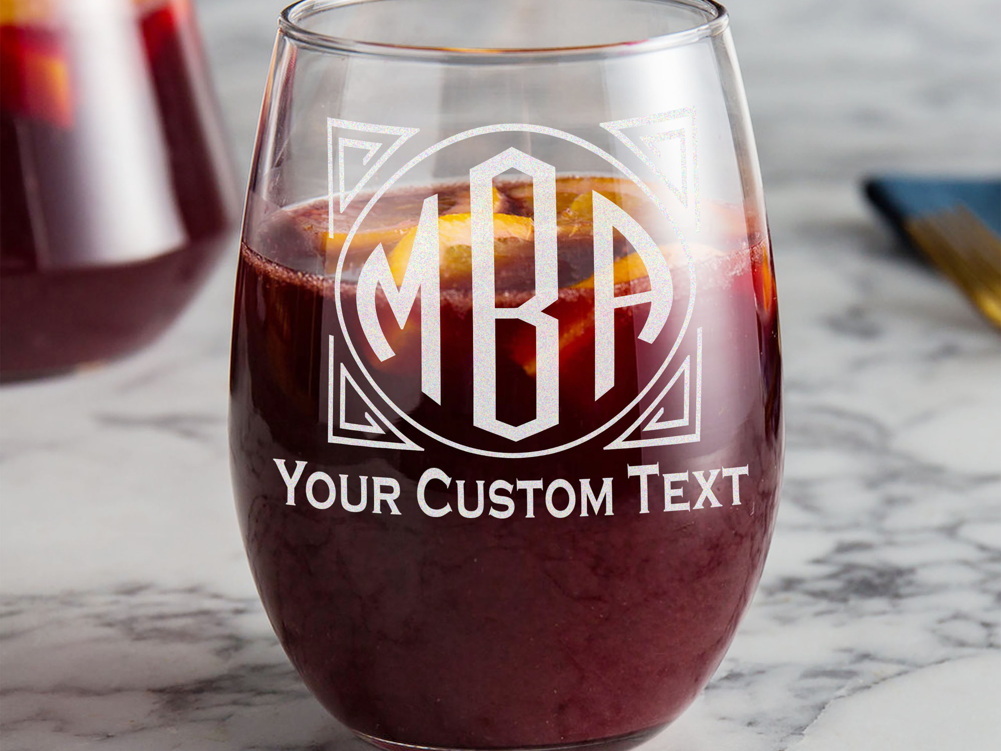 gl: ARC 3-LETTER MONOGRAM Customized Glasses