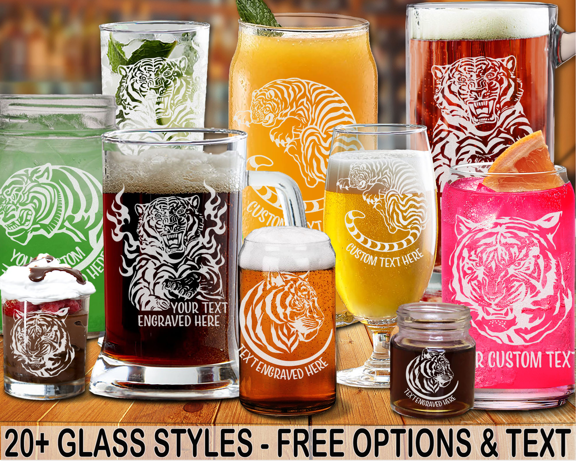 Glass Beautiful Butterflies Laser-Etched in 20+ Glass Choices w/ FREE  Personalization