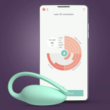 Elvie Trainer next to phone screen displaying a progress tracker in the Elvie Trainer app
