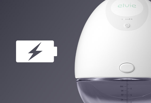 Elvie Pump with a charging symbol