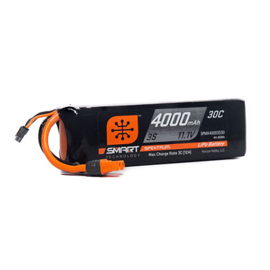 Spektrum 4000mah 3S 11.1v 30C Smart LiPo Battery with IC3 Connector