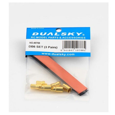Dualsky 6.0mm Bullet Connectors, 3 pairs