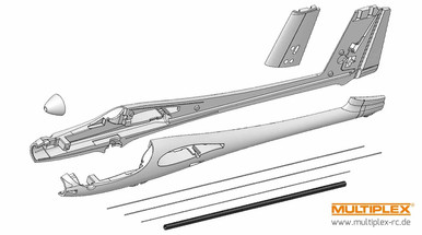 Multiplex Fuselage Spars and Hexagonal Tube, Solius