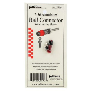Sullivan 2-56 Aluminum Ball Link with Locking Sleeve (Red)