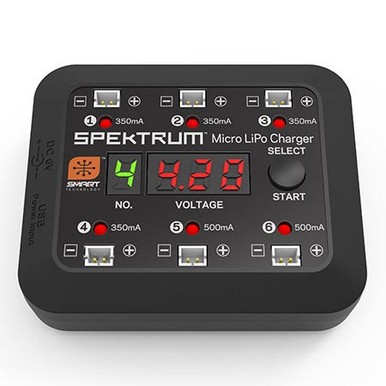 Spektrum Spektrum Micro 6 Port DC/USB 1S LiPo Battery Charger