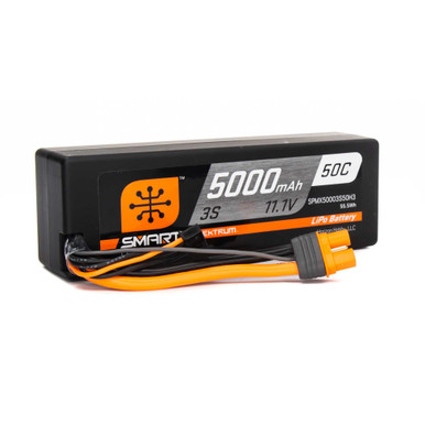 Spektrum 5000mah 2S 7.4v 50C Smart Hard Case LiPo Battery with IC3 Connector