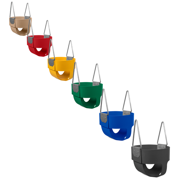 Tot Full Bucket Rubber Infant Swing Seat with Steel Core - Commercial Grade