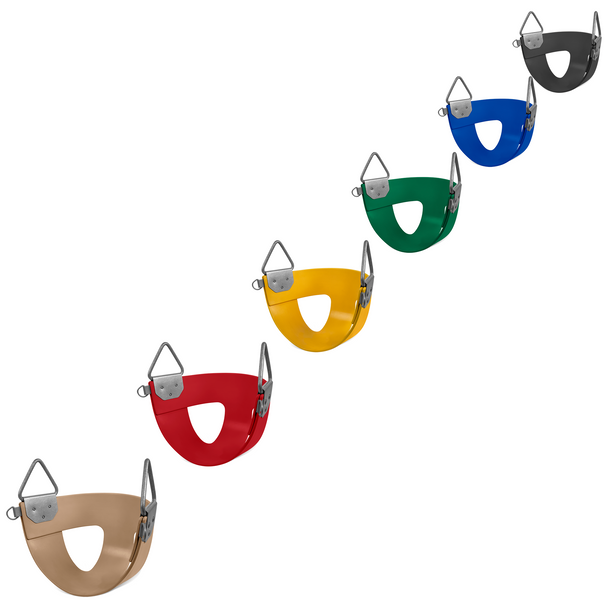 Rubber Half Bucket Swing Seat with Steel Insert - Commercial Grade