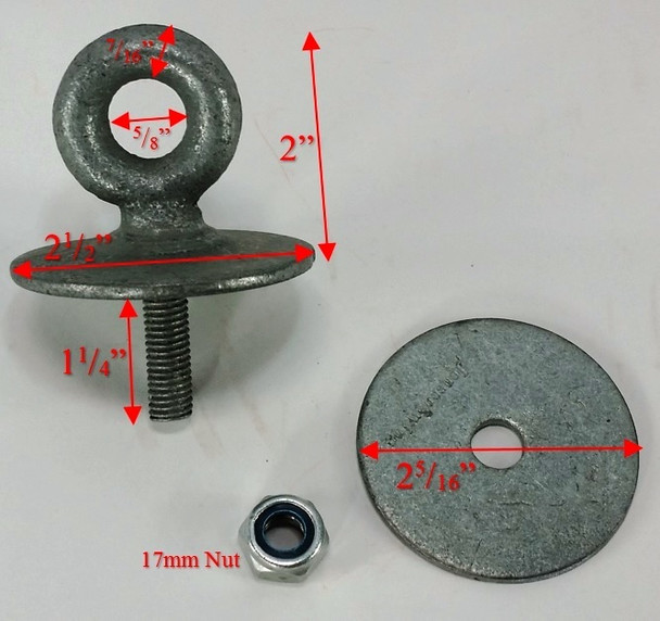 Commercial Tire Eye Bolt Set for Secure Playground Tire Swings