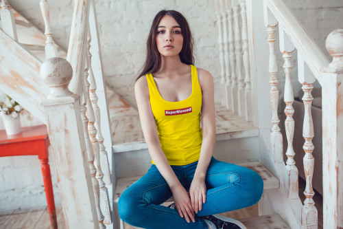 yellow  female  tank top