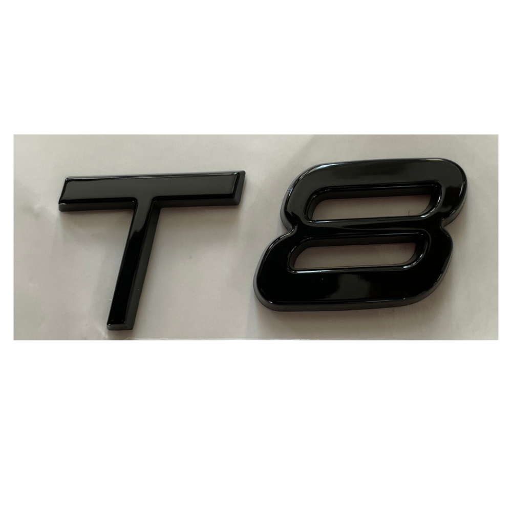 "T8" Emblem, Gloss Black VP-T8BLK