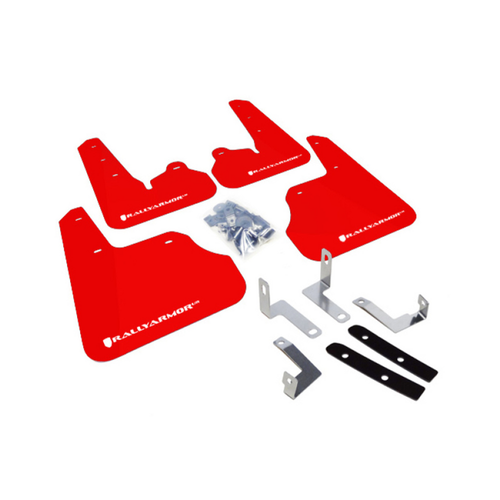 Rally Armor 12-16 Subaru Impreza 5dr Hatch/4dr Sedan UR Red Mud Flap w/ White Logo MF22-UR-RD/WH
