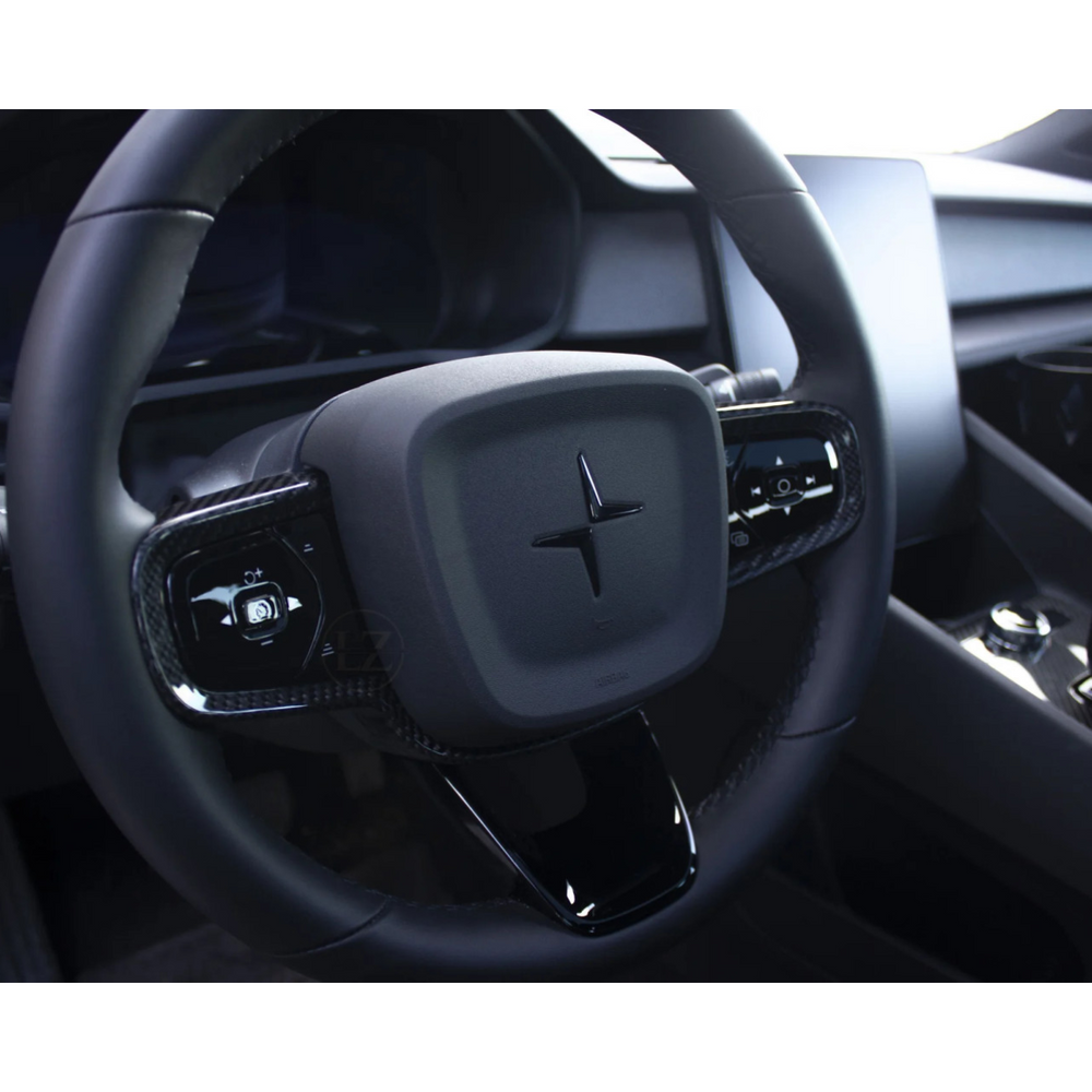 Matte Carbon Fiber Upper & Lower Steering Wheel Cover, Polestar 2 PO-025011