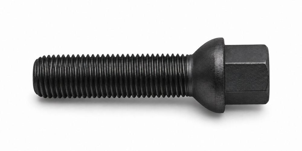 H&R 1254002SW 40mm Wheel Bolt, M12x1.5 Mercedes Ball Seat Black 1254002SW