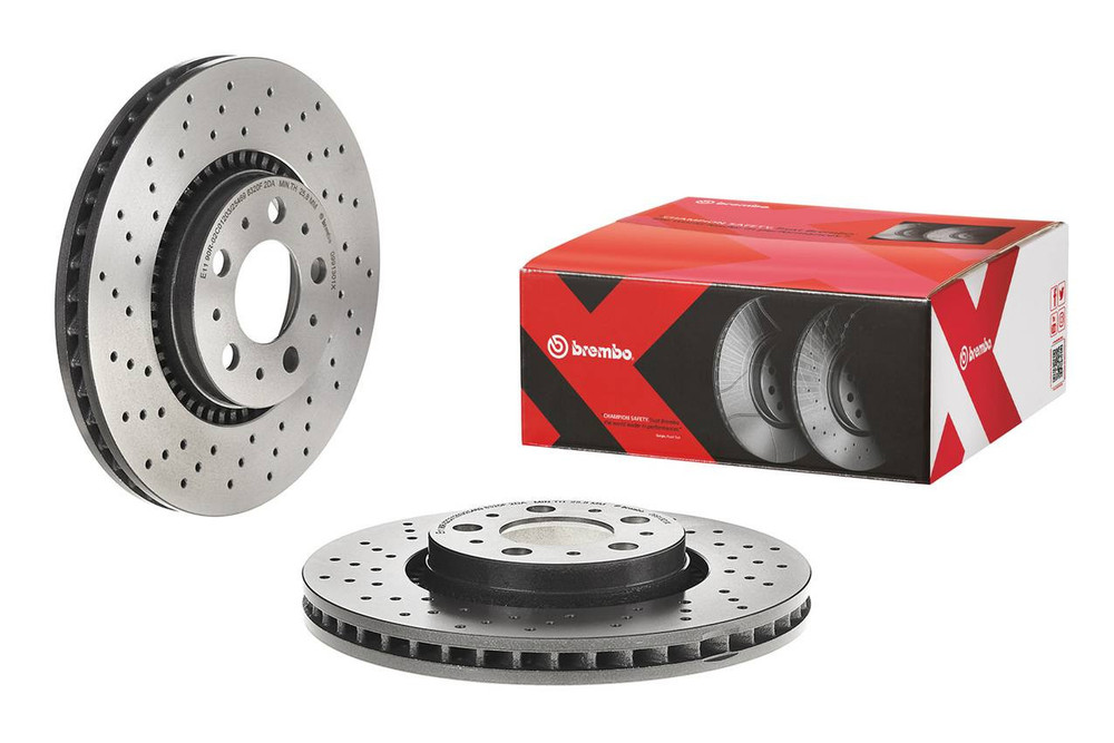 Brembo Premium Front Xtra Cross Drilled Rotor 316mm, Volvo S60/V60, S80, V70/XC70 09.A426.1X