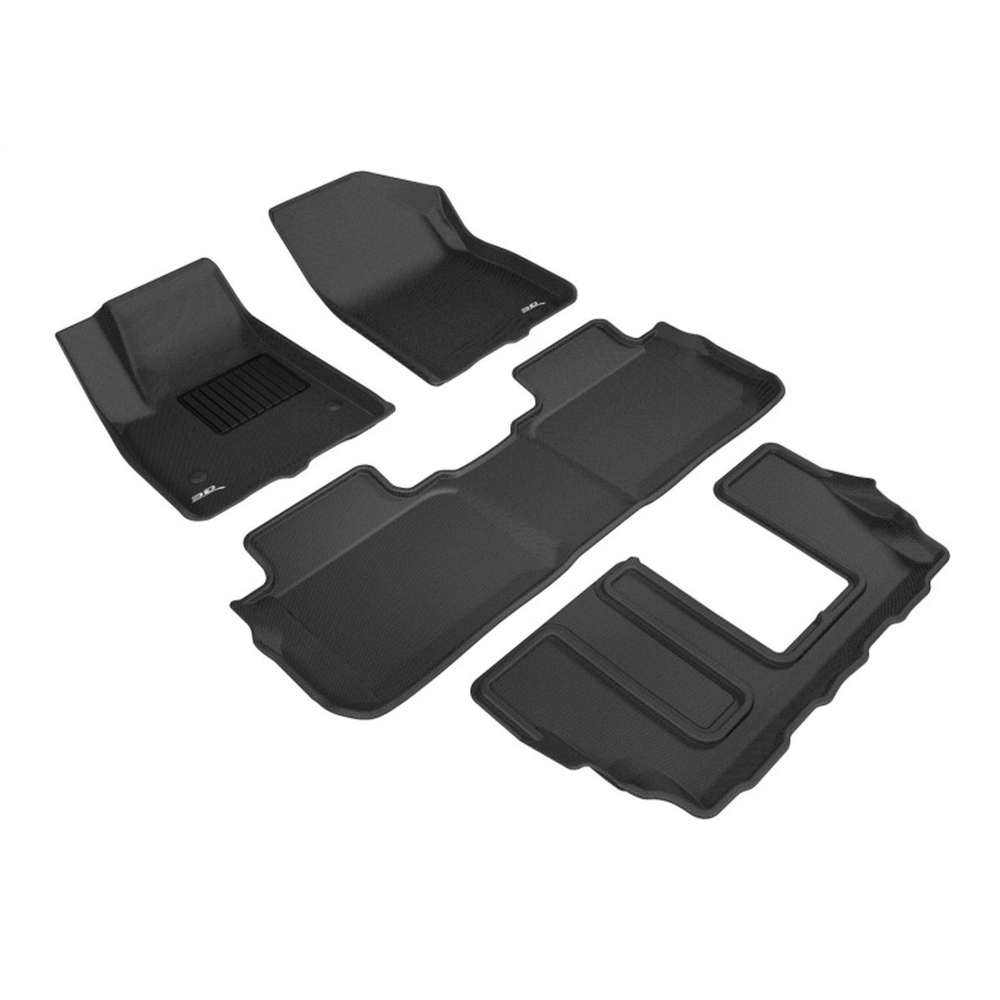 3D Maxpider Kagu Floor Mat 1st, 2nd & 3rd Row Black Floormat Set, GMC Acadia With Bench 2017-2023 L1GM02101509