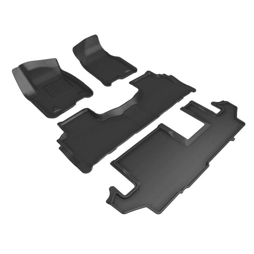 3D Maxpider Kagu Floor Mat 1st, 2nd & 3rd Row Black Floormat Set, Chevrolet Suburban 2021-2023 L1CH09801509