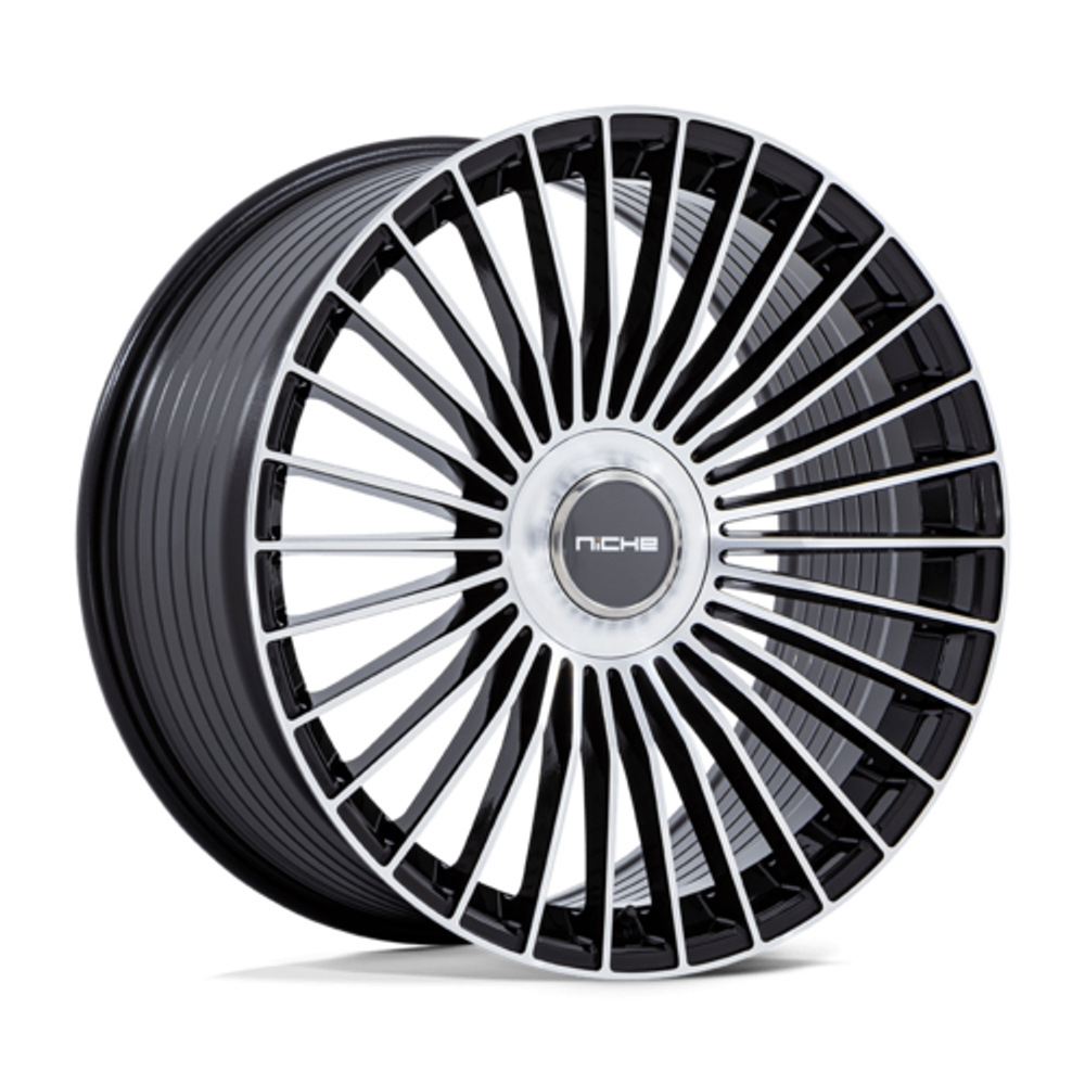 Niche 1PC NC282 Serene Wheel 20x8.5 +45 5x114.3 5x108 Gloss Black w/ Machined Face NC282BD22050145