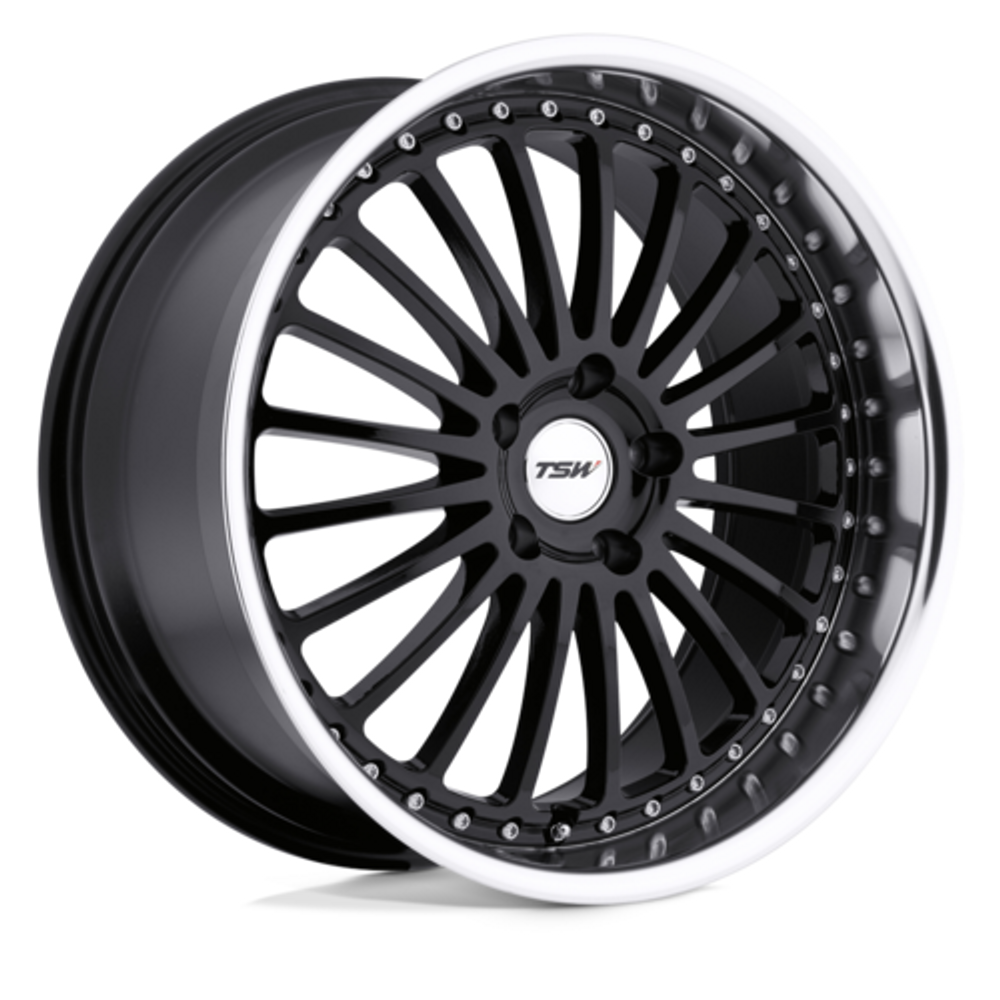 TWS Silverstone Wheel 20x8.5 +40 5x108 Gloss Black w/ Mirror Cut Lip 2085SIL405108B72