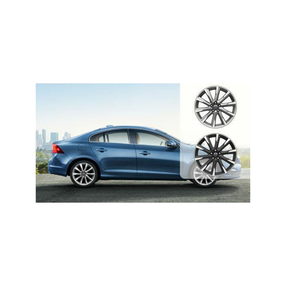 Volvo Genuine Wheels 31439442 19x8 Bor Wheel, Diamond Cut/Matte Black