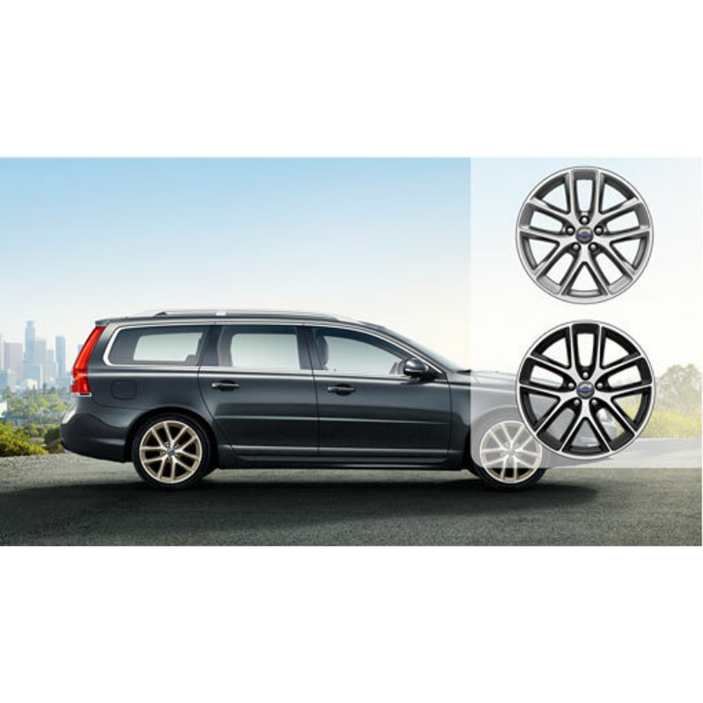 Volvo Genuine Wheels 31373339 18x8 Modin Wheel, Diamond Cut/Gloss Black