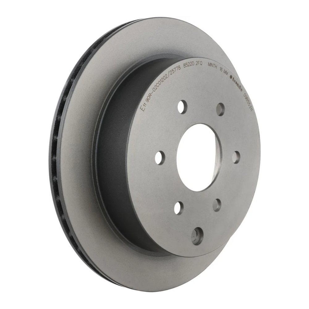 Brembo 09.B553.11 Prime UV Coated Rear Brake Rotor, Nissan Frontier 2005–2019, Nissan Xterra 2005–2015