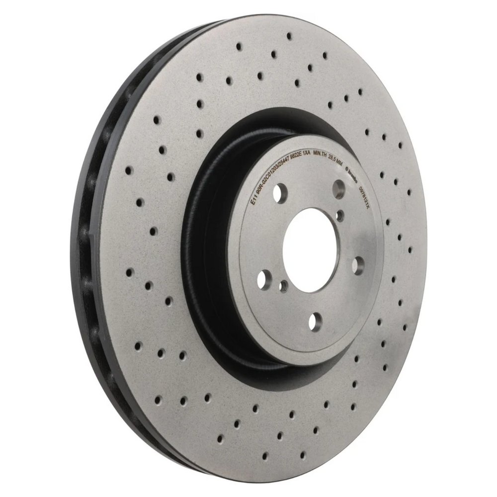 Brembo 09.7812.1X Prime Xtra Cross Drilled UV Coated Front Brake Rotor, Subaru Impreza 2004