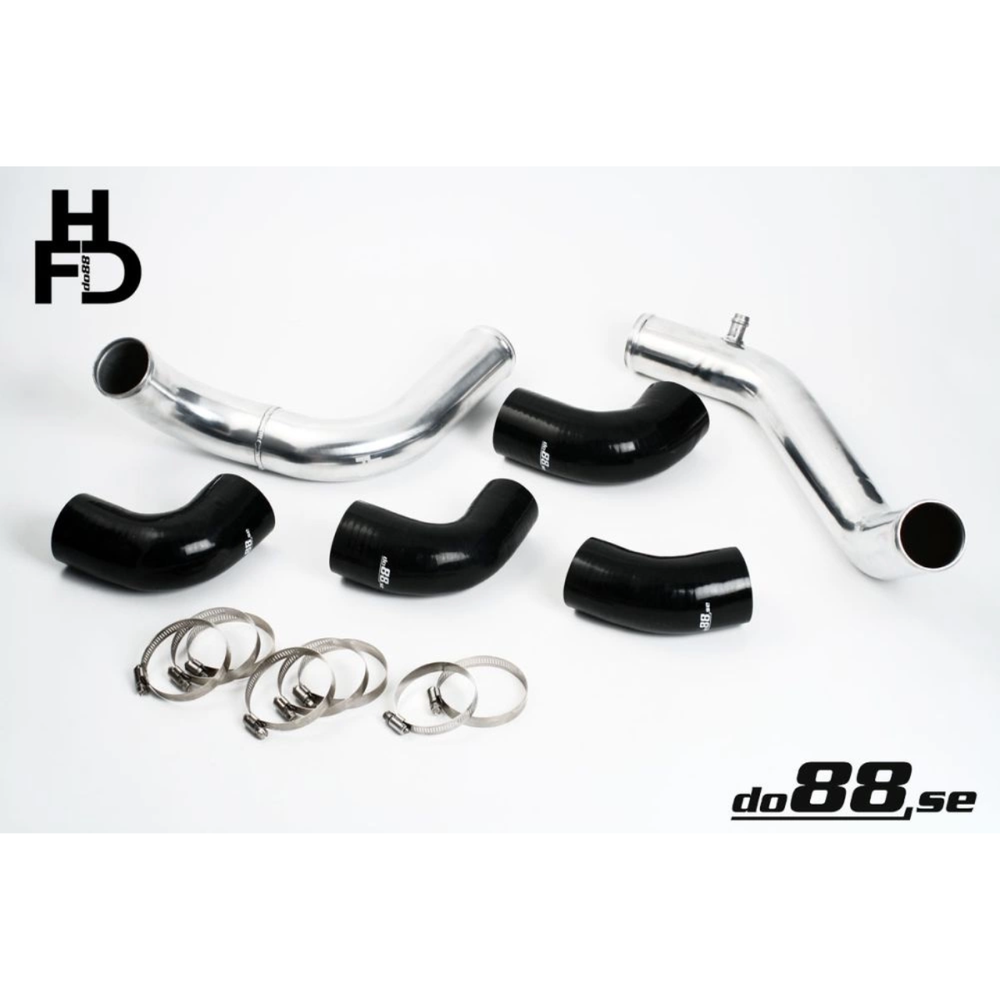do88 Performance Intercooler w/ Center Connection Pipe Kit Black Hoses 3in Throttle Body, Volvo 7/940 Turbo