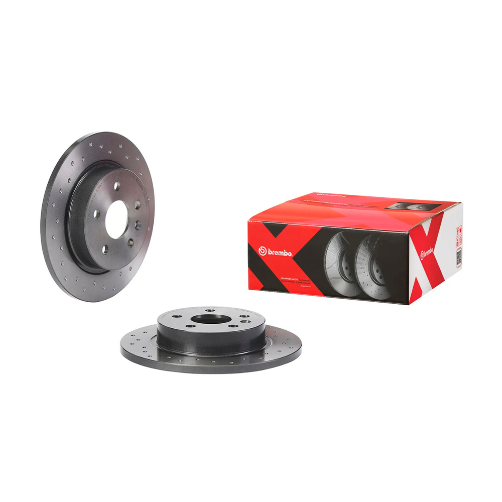 Brembo 09.A760.1X Premium Xtra Cross Drilled UV Coated Rear Brake Rotor, Chevrolet Cruze 2015