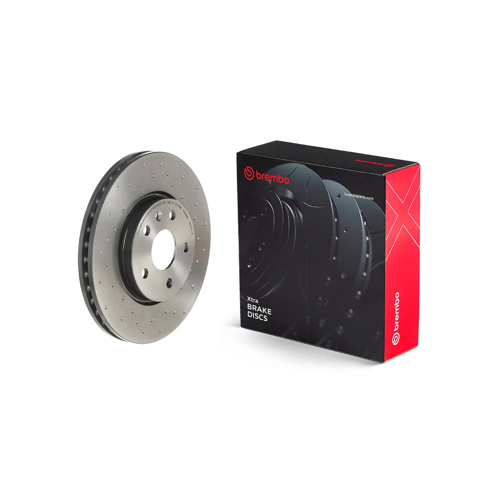 Brembo 09.A760.1X Premium Xtra Cross Drilled UV Coated Rear Brake Rotor, Chevrolet Camaro 2010-2015, Equinox 2010-2017, Impala 2014-2020