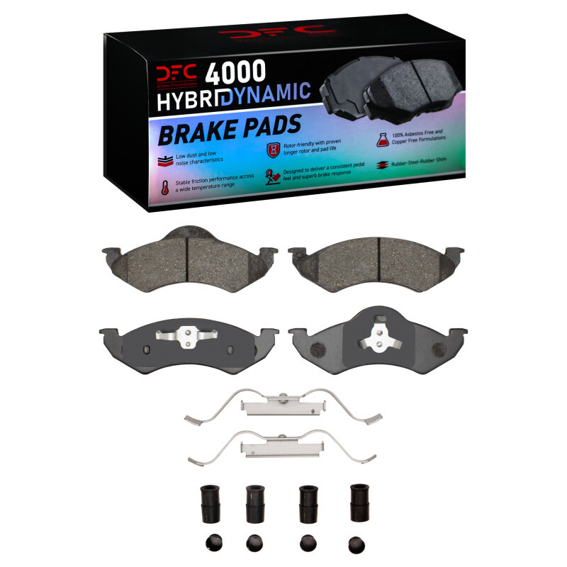 DFC 4000 HybriDynamic Front Brake Pads and Hardware Kit, Dodge Dakota 4WD 2000-2002