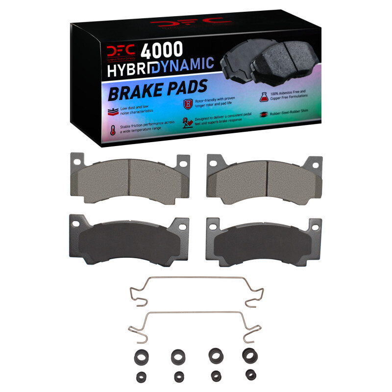 DFC 4000 HybriDynamic Front Brake Pads and Hardware Kit, American Motors AMBASSADOR 1969-1976