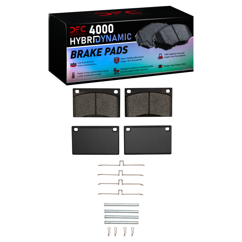 DFC 4000 HybriDynamic Front Brake Pads and Hardware Kit, Volvo 1800/DL/164/242/244/GLE/142/144/145/245 1967-1987