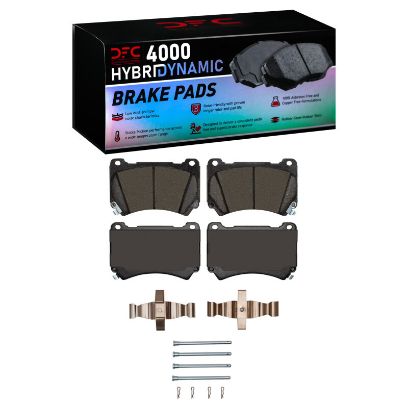DFC 4000 HybriDynamic Front Brake Pads and Hardware Kit, Hyundai Equus 2009-2014