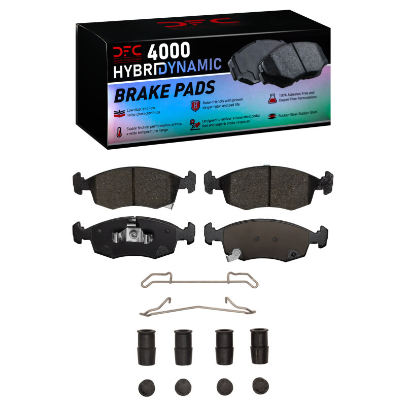 DFC 4000 HybriDynamic Front Brake Pads and Hardware Kit, Fiat 500 (USA/Canada) 2012-2019