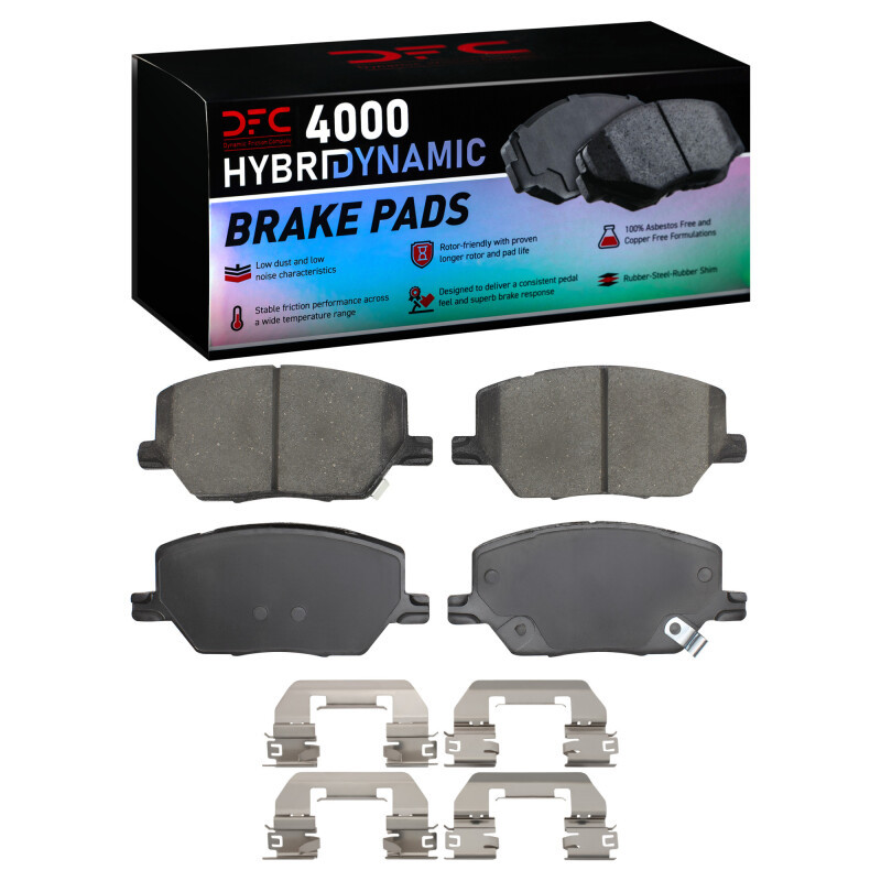 DFC 4000 HybriDynamic Front Brake Pads and Hardware Kit, Fiat 500X 2015-2023
