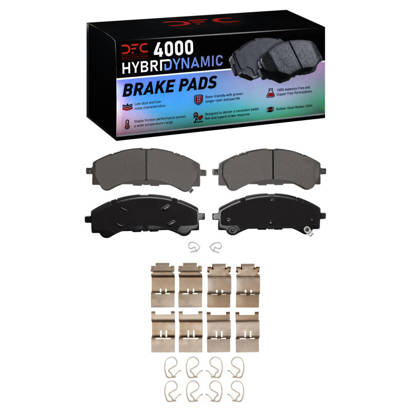 DFC 4000 HybriDynamic Front Brake Pads and Hardware Kit, Ford Ranger (USA/Canada) 2019-2025