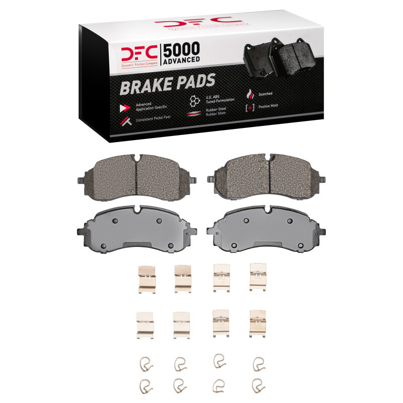 DFC 5000 Advanced Semi-Metallic Front Brake Pads and Hardware Kit, Ford E-Transit 2021-2025