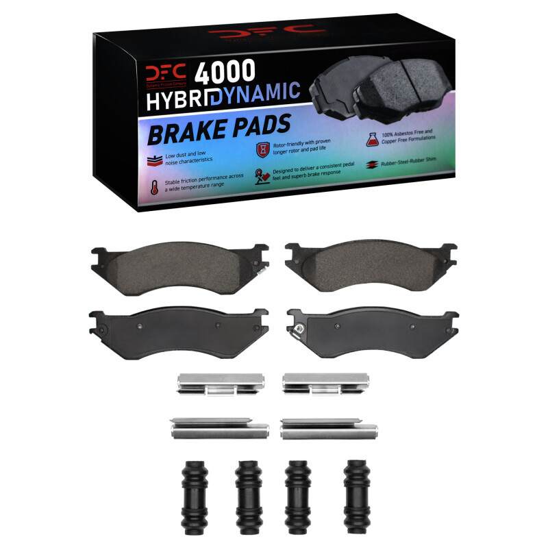 DFC 4000 HybriDynamic Front Brake Pads and Hardware Kit, Dodge Ram 1500 Van 1997-2004
