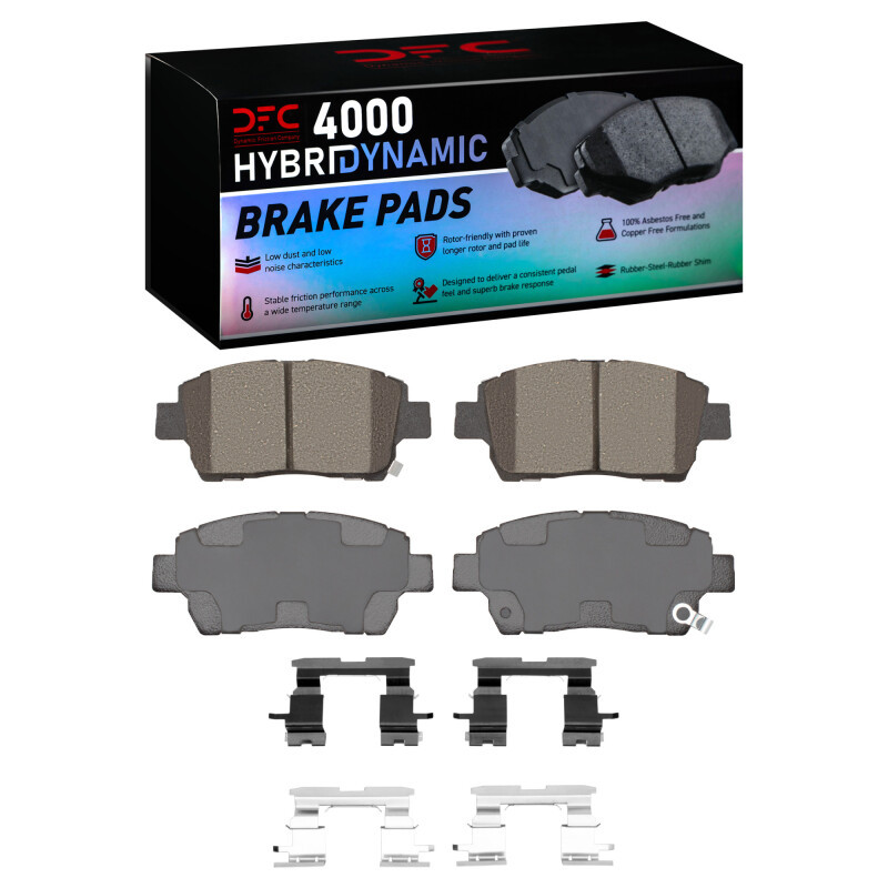 DFC 4000 HybriDynamic Front Brake Pads and Hardware Kit, Scion IQ 2000-2015