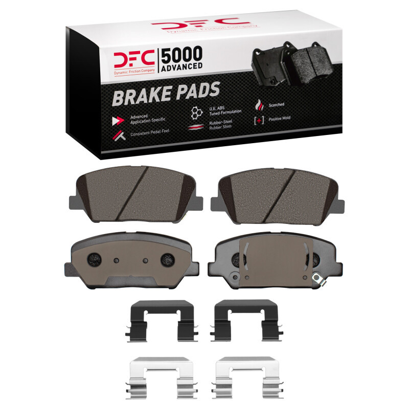 DFC 5000 Advanced Ceramic Front Brake Pads and Hardware Kit, Hyundai Veloster 2013-2015
