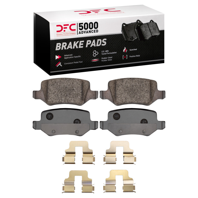 DFC 5000 Advanced Low-Metallic Rear Brake Pads and Hardware Kit, Mercedes-Benz A190 (Mexico) 2001-2011