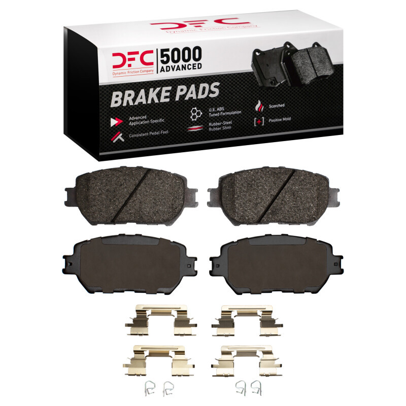 DFC 5000 Advanced Ceramic Front Brake Pads and Hardware Kit, Toyota Camry 2002-2006
